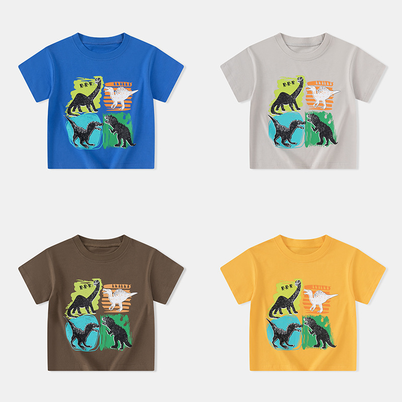 Betop ropa para niños verano nueva ropa para niños camiseta de manga corta para niños dibujos animados de dinosaurios para niños ropa para bebés fuente de Douyin
