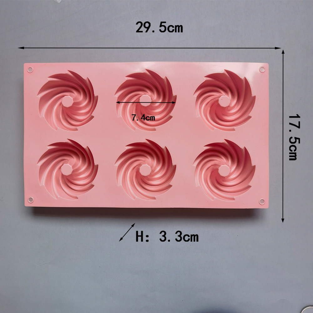 6 espirales 184 molde de silicona pastel helado pudín molde de postre jabón utensilios