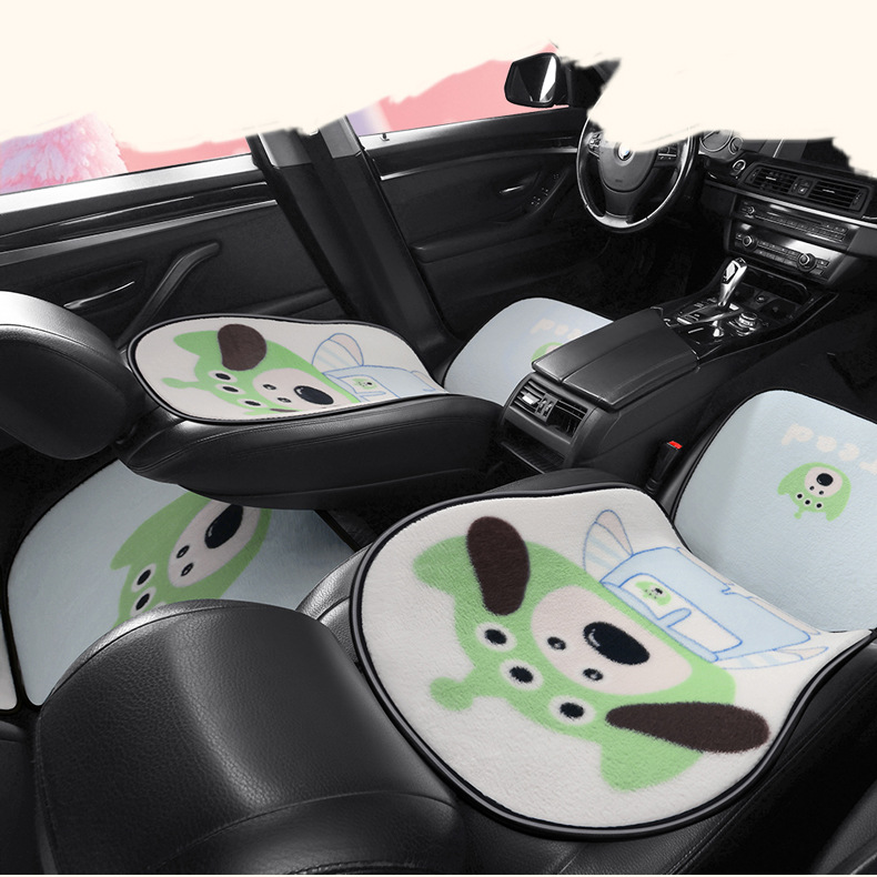 S023 Stuffed Cute Dog Cushion Little Monster Car Headrest Cute Cartoon Car Cushion Neck Pillow Cute