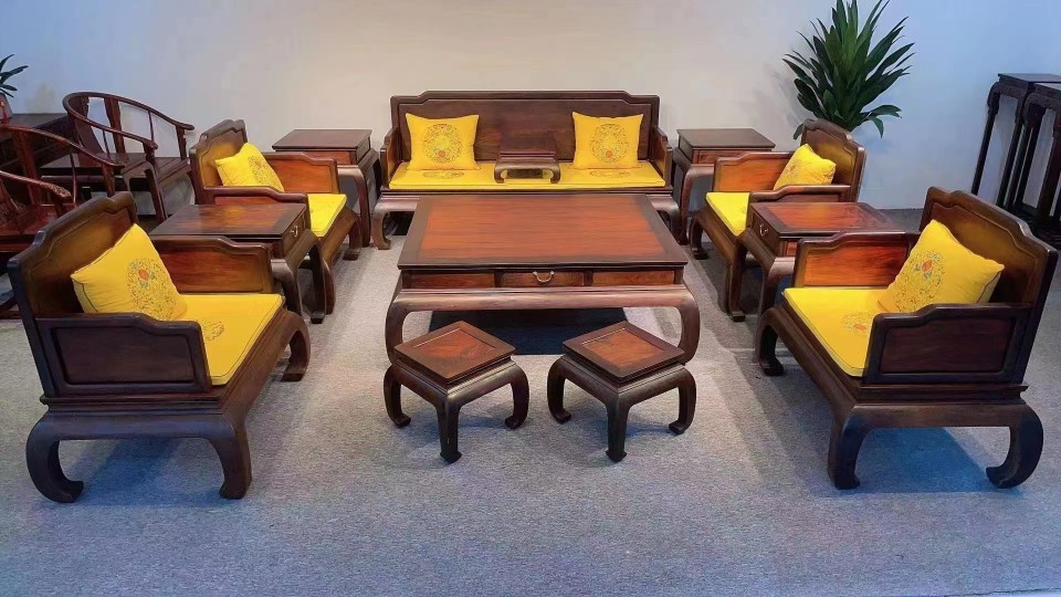 Laos Red Sour Branch Barry Dalbergia Ming Style Banana Leg Sofa Throne Imitation Classical New Chinese Style Redwood Furniture