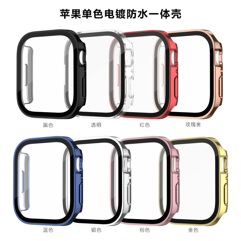 Suitable for Apple Watch protective case, iWatch waterproof straight edge 11th generation s10/9/se3 integrated case and screen protector