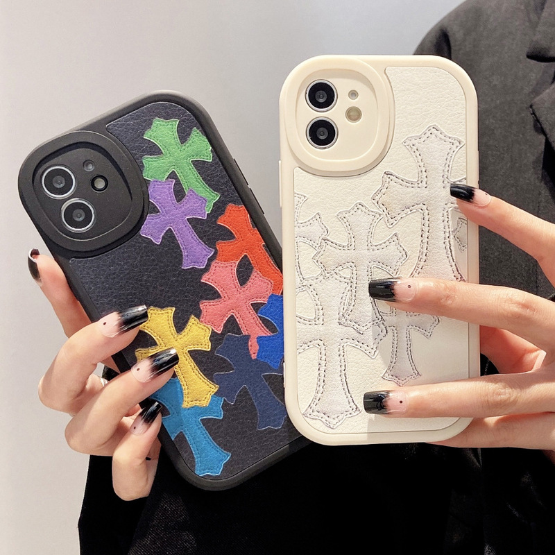 Crow Heart Protective Cover Suitable for Apple 17 Mobile Phone Case Iphone12Proamx Trendy Brand 15 Leather Painted Export