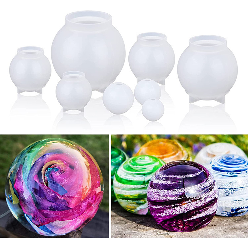 Factory wholesale Crystal epoxy resin jewelry pendant seamless integrated starry sky ball silicone mold