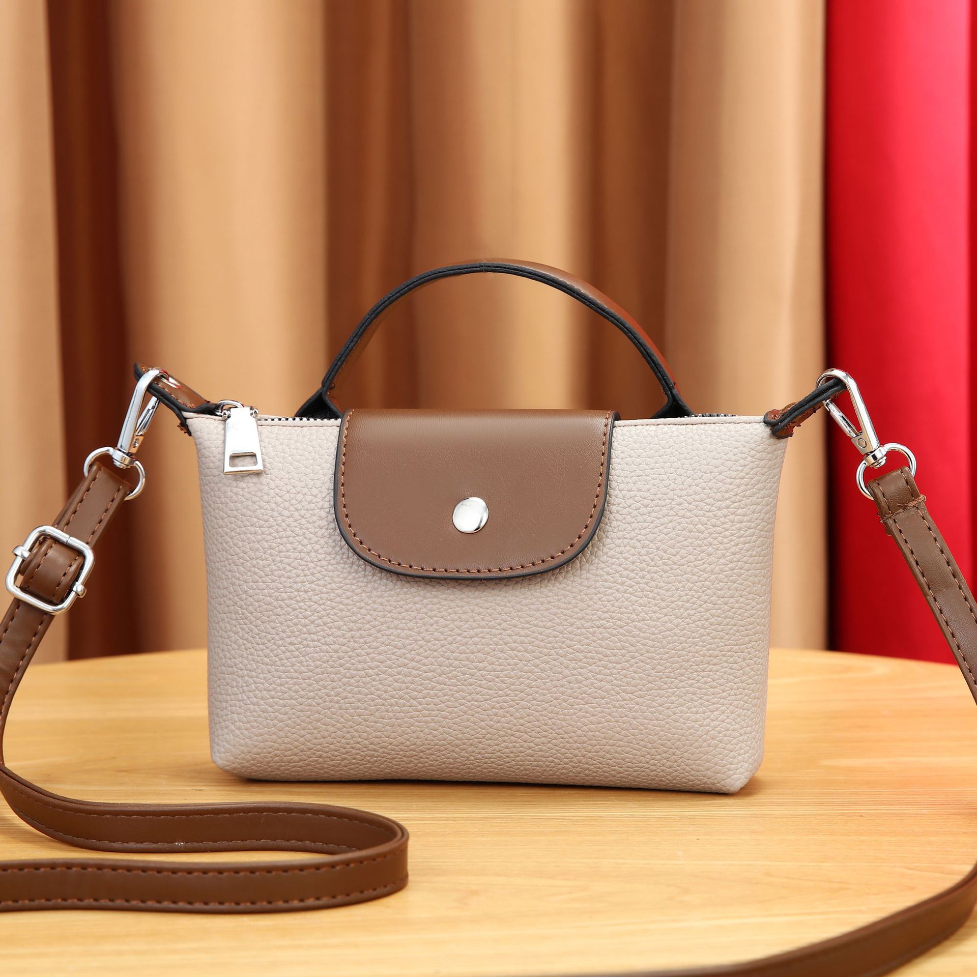 Bolso bandolera minibag transfronterizo 2024 nuevo bolso de mano de color de contraste de pu ladiesbags