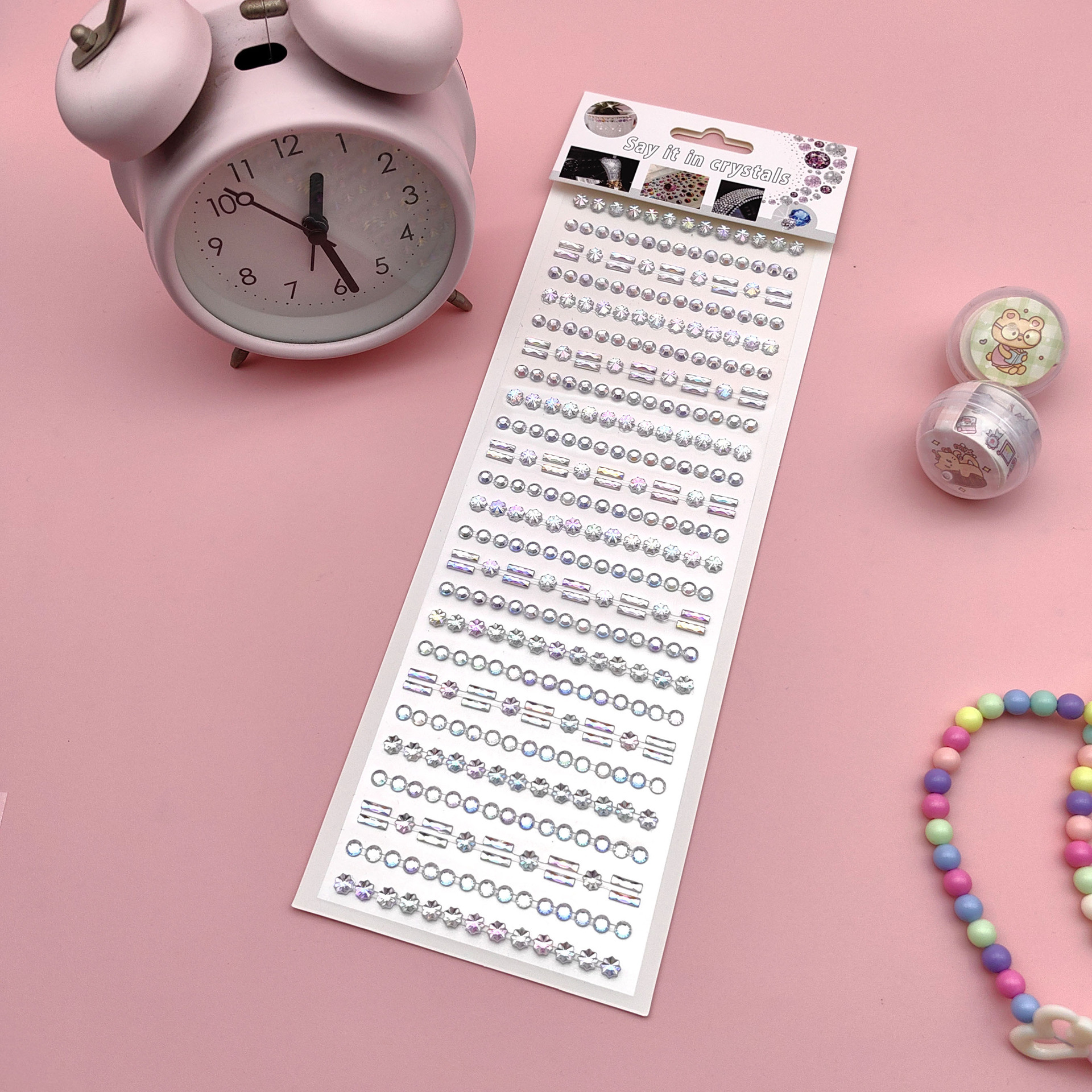 Coloridas pegatinas de flores de hielo para niños gema de diamantes de color AB pegatinas de cristal acrílico de juguete princesa pequeñas pegatinas al por mayor