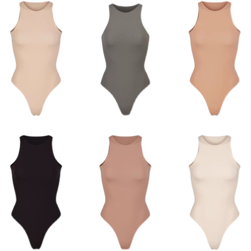 SKIMS Kim Kardashian Flat for Sexy Tight Jumpsuit Stereo Base Clothes