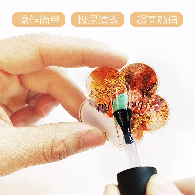 Nail nail pad holder base de la práctica de cristal de piedra de ágata borde redondo Shell pieza mariposa marbling pintado base de la práctica