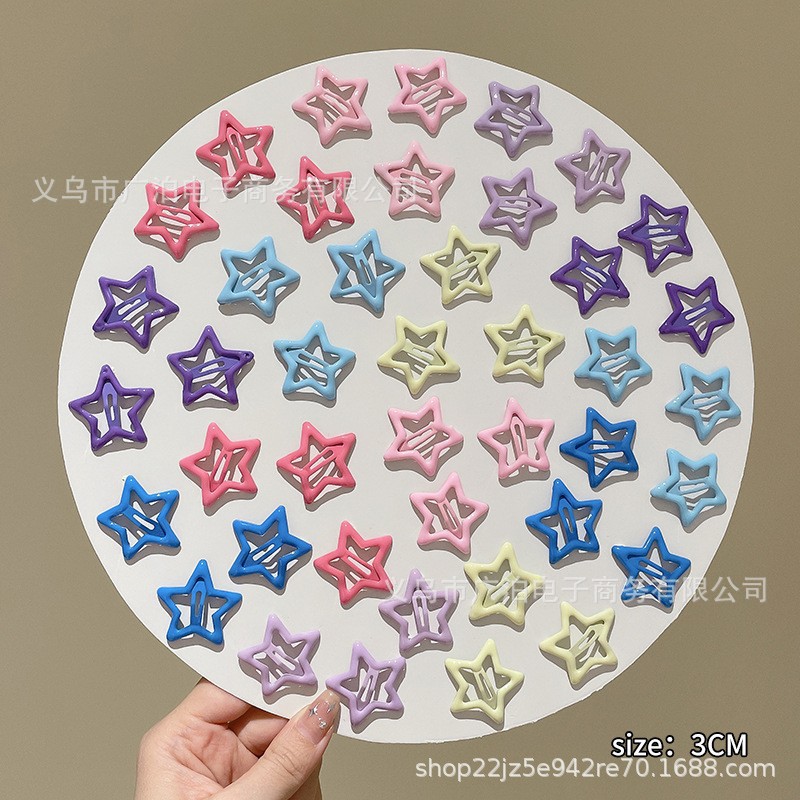 Mayorista de clips de cabello de estrellas de color niñas lindas clips de frangeo lateral clip de cabello rotos clip de cabello de niña roja corazón bb clip de cabello image 32