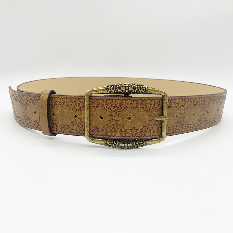 Trendy New Retro Embossed Belt Women's All-match Y2K High-end Summer Retro Ethnic Fashion Belt