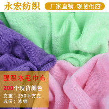 现货涤锦双面强吸水毛巾布超细纤维经编布料浴巾浴帽擦车巾面料
