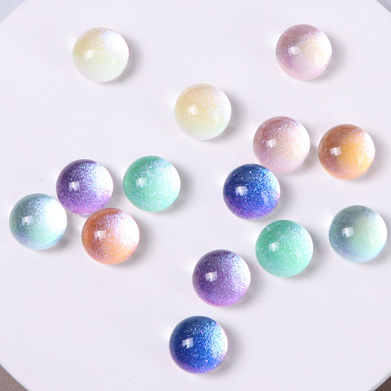韩版透明星空梦幻感闪粉半丸贴片diy饰品配件耳饰发夹手机壳批发|undefined