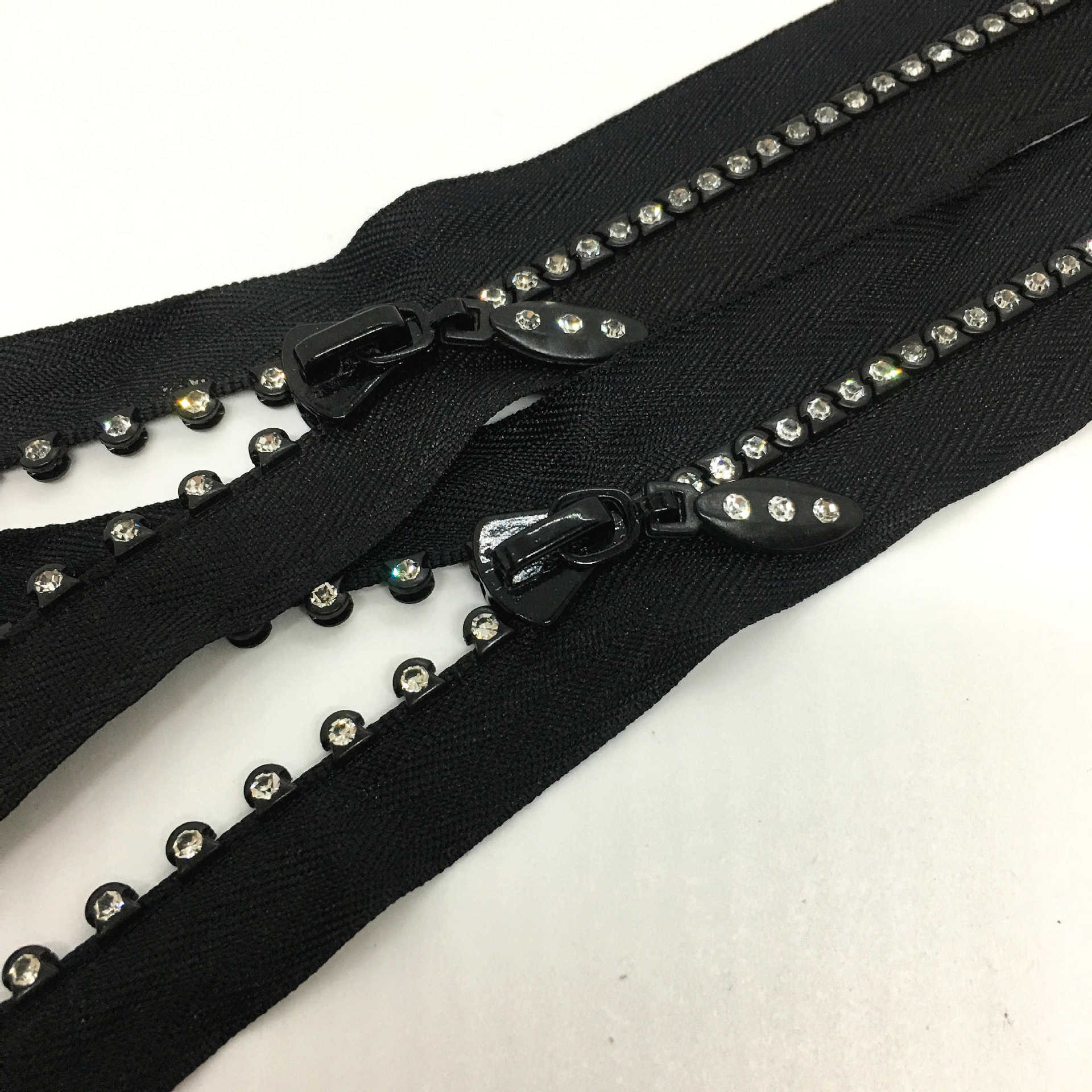新款 5号树脂单/双排 钻石拉链  闭尾 女装 连衣裙鞋服拉链 装饰