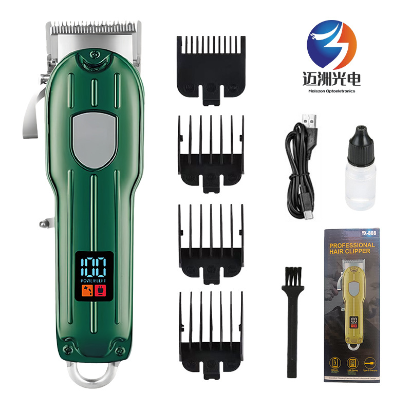 Cortadora de pelo eléctrica profesional, recortadora eléctrica para uso doméstico y en salones, cuchilla de aleación de titanio de alta potencia, pantalla digital, 3 horas de duración de la batería