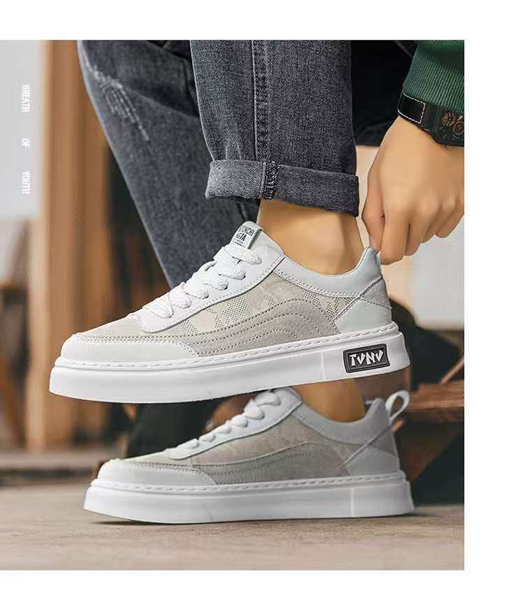 Giày nam vải canvas thoáng khí, giày thể thao cổ thấp chống trơn trượt, đế cao 3 cm — F 9355m màu, F9355 màu đen chi tiết 12