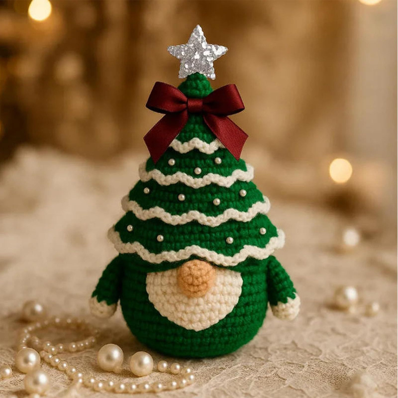 DIY Crochet Christmas Tree Gnome Kit DIY 钩针圣诞树侏儒套件|undefined