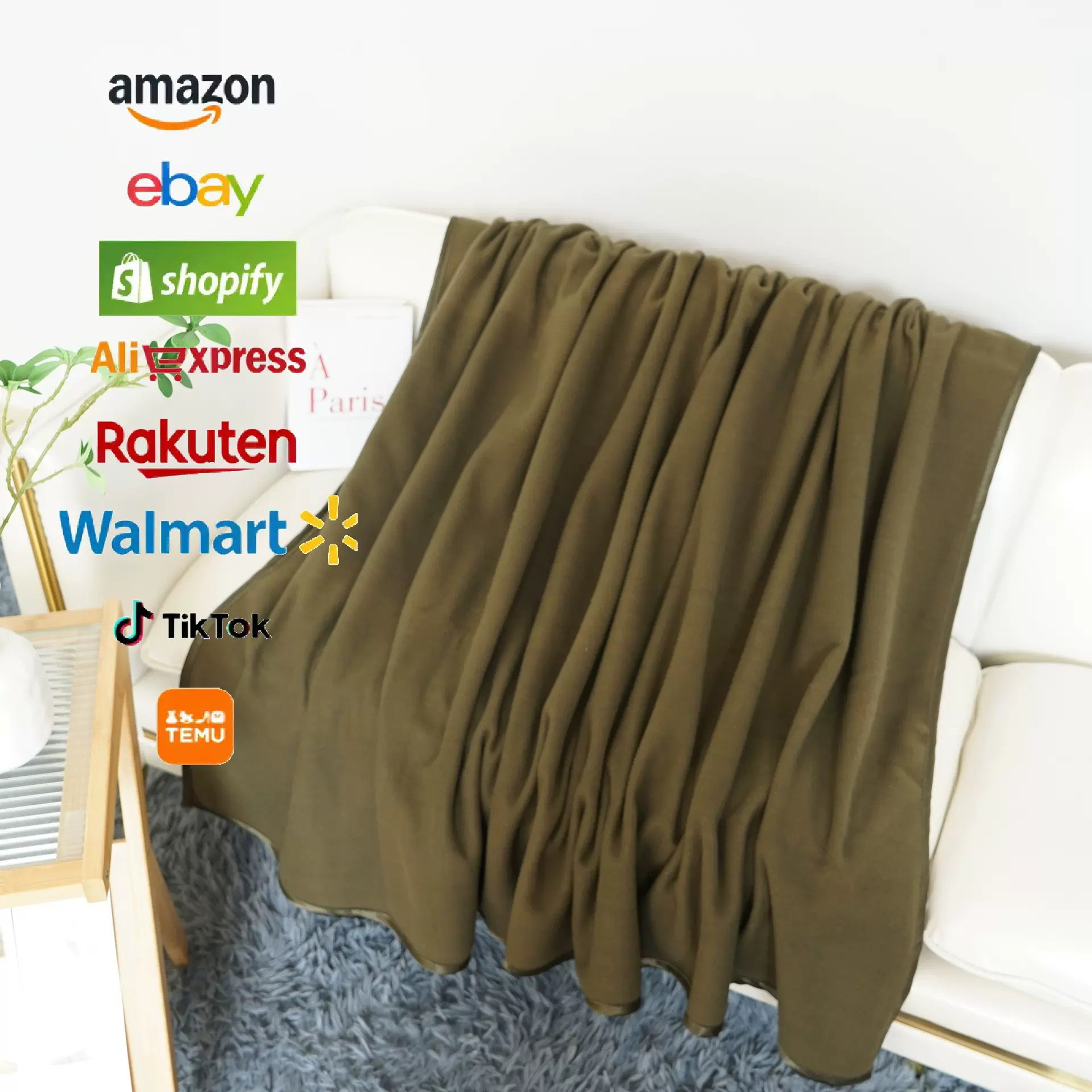 跨境星级酒店耐磨床单摇粒绒军绿毯双面绒加厚大毯子批发带LOGO