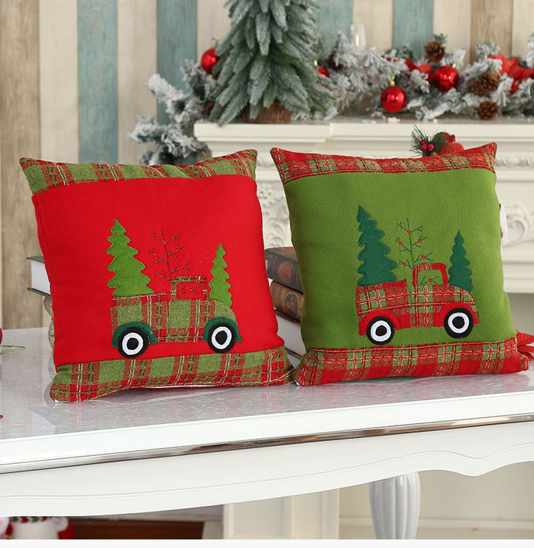 Wholesale New Flannel Embroidered Pillowcase Christmas Decorations Nihaojewelry display picture 1