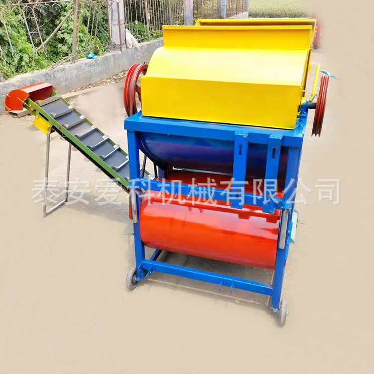 400型家用干湿两用花生摘果机 全喂入中小型自动花生摘果机半自动