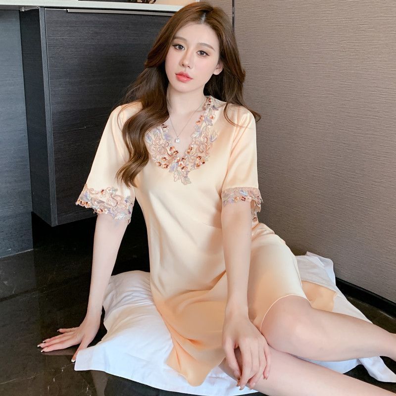 D 샴페인 레이스 잠옷