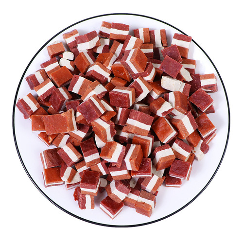 Factory direct sales pet snacks Beef Granules Meat Cube Beef and Cheese Flavored Snacks 100g No Additives
