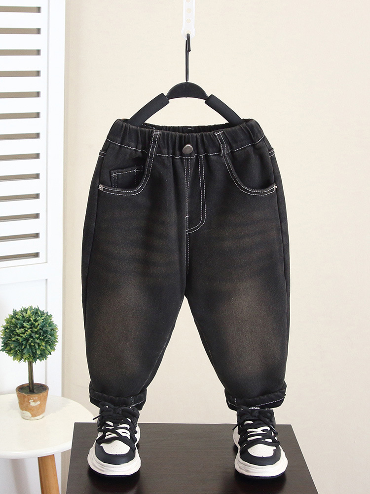 Fleece children's warm jeans for boys