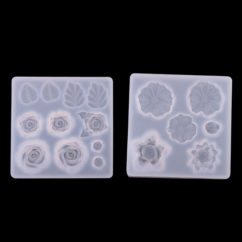 Lotus hoja de loto Rosa planta hoja flor silicona molde creativo hecho a mano epoxi joyería que hace la herramienta