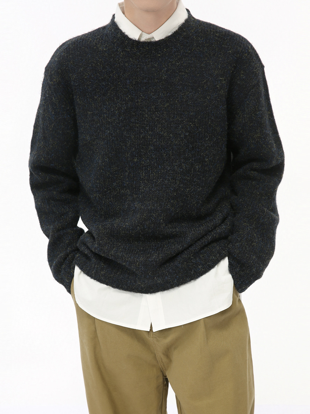 MTLCLOTHES Hombres| 2024 otoño nuevos productos coreanos de cuello redondo hoodie simple casual comodidad camiseta de punto de moda