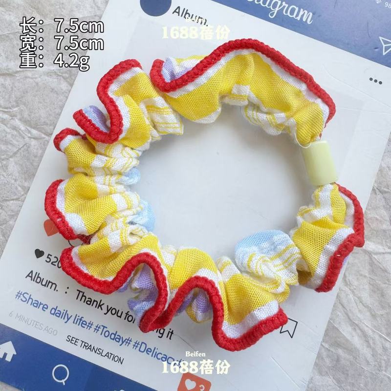 多巴胺线条小肠发圈百搭少女发绳气质百搭扎发皮筋高马尾头绳发饰|undefined