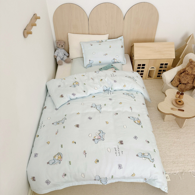 Kit de kindergarten de hilo de doble capa de algodón puro 100 para niños y bebés, agradable para la piel y transpirable 2025 nuevo estilo