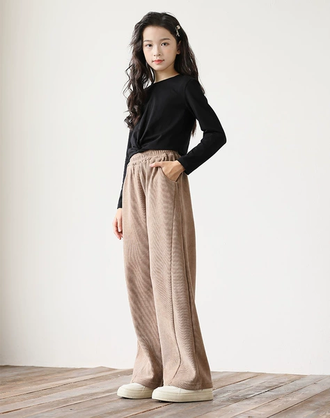 Black khaki trousers, set