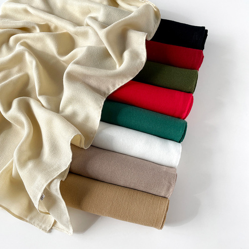 90cm Summer Solid Color Cotton-Linen Scarf for Women — New Design, Perfect for Sun Protection on European and American Beaches; Versatile Wrap & Shawl Available for Wholesale