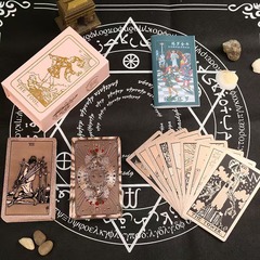国境を越えたスポットTarotCardsギフトボックス金箔ウェットタロットカードPET防水プラスチックテーブルゲームカラーカードロット