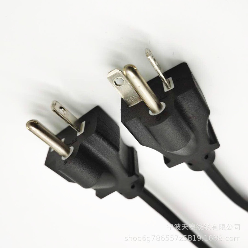 美标插头电源线 美规弯头电源线 15A/125V美式三脚插头品字尾插头