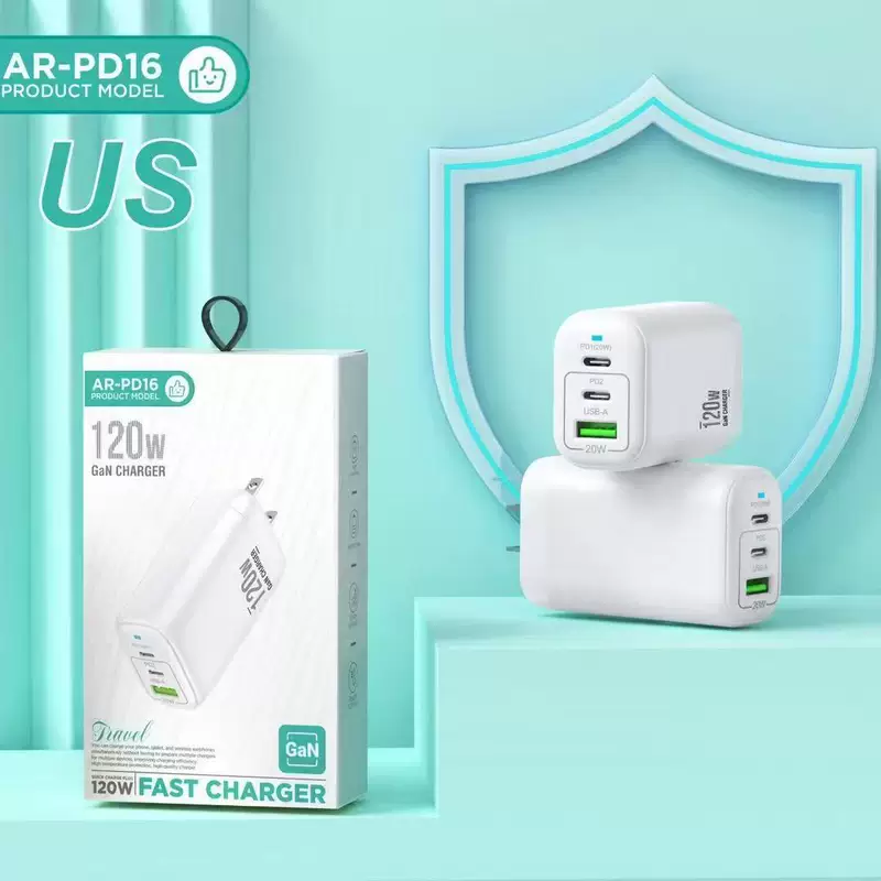 Переходная граница 120W зарядное устройство QC3.0+ двойной Type-C мульти-порт US стандарт, британский стандарт и европейский стандарт зарядное устройство для мобильного телефона