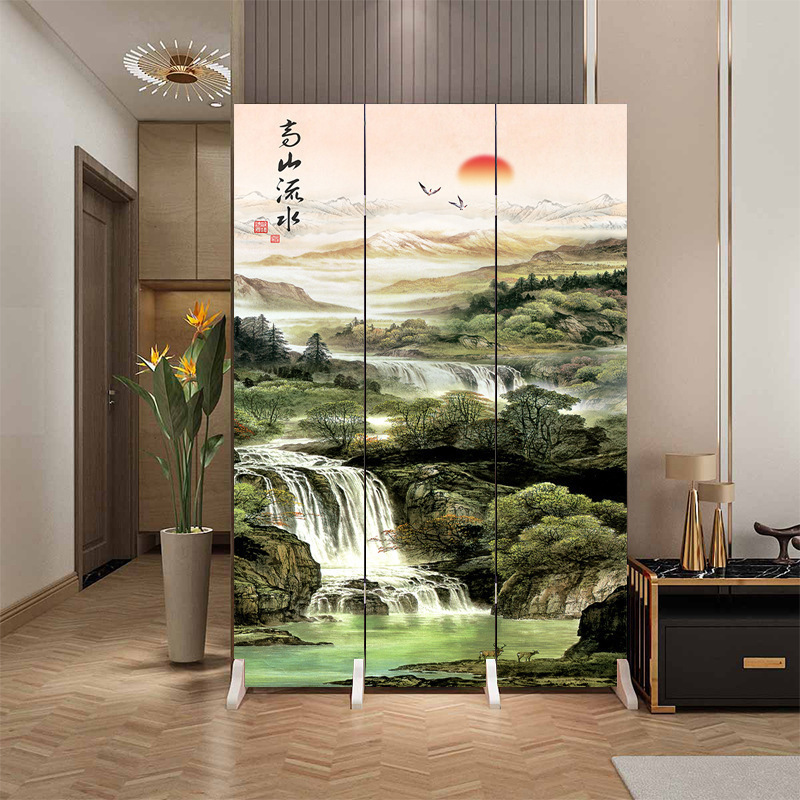 Fábrica directa de entrada doméstica china en la puerta frente a la partición de la sala de estar de la oficina del dormitorio cubierta plegable móvil