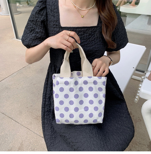 2024 new style gentle and high-looking cosmetic bag for work, high-looking small tote bag, Japanese and Korean student lunch box handbag