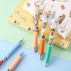 奧德美按動可擦中性筆12支裝熱可擦碳素筆卡通動漫摩易擦學生水筆