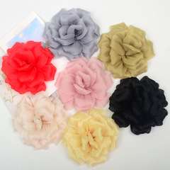 光沢のあるシルクサテン生地立体二層バラの花 diy 手作りヘッドフラワーヘアアクセサリー靴と帽子アクセサリー