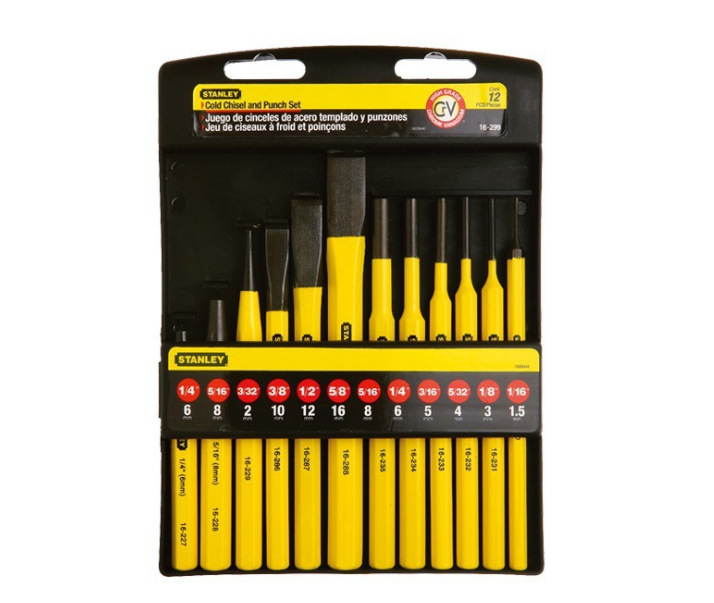 史丹利12件套冲凿系列石工凿凿子冷凿套装组套史丹利16-299-23