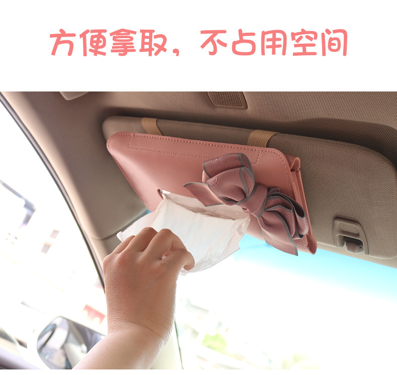 Car Creative Cartoon Tissue Box for Sun Visor, Hanging Type, Sunroof, Seat Back Tissue Holder, Female Car Interior Accessories