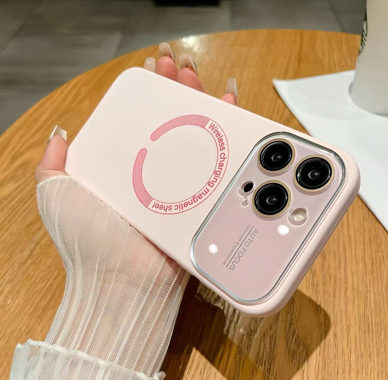 Ventana grande magnética de color sólido simple para iPhone16ProMax funda para teléfono móvil 15 Apple 14 pareja 13 nuevo