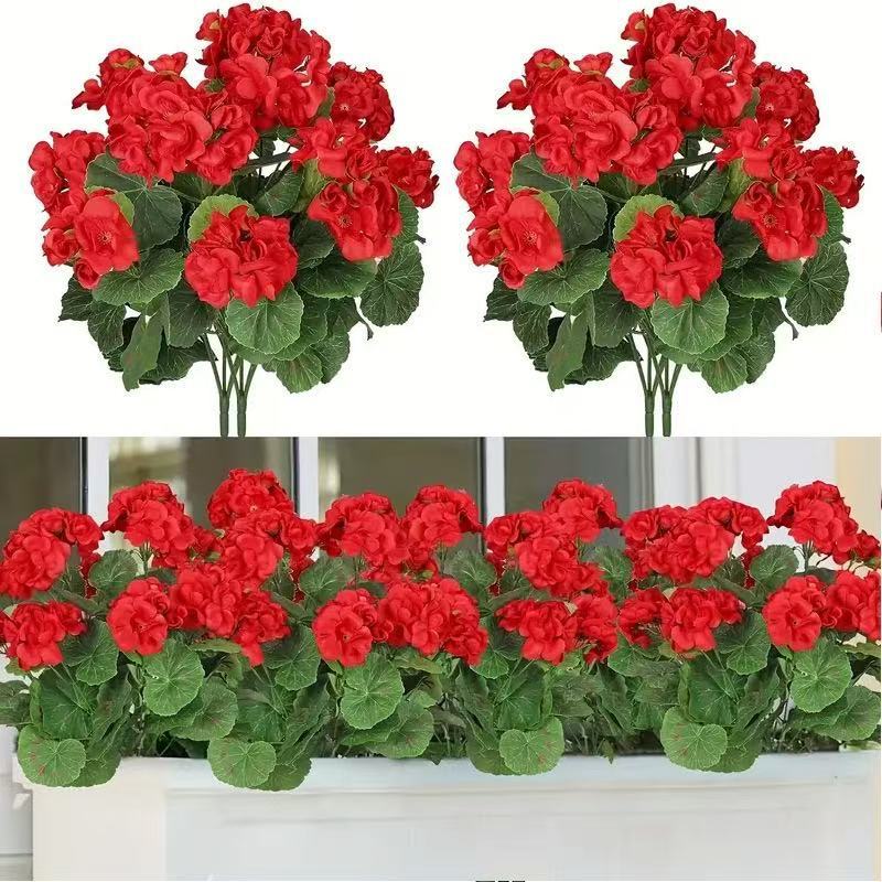 Amazon Cross-Border Artificial Flowers Simulated Begonia Flowers Fake Flowers Wedding Home Garden Party Decoration Geranium Flowers