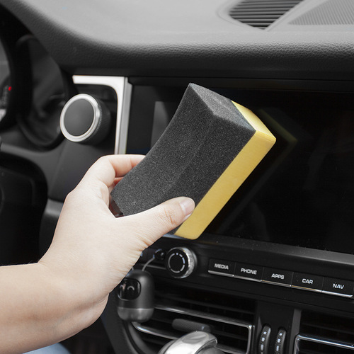 Car waxing sponge crescent-shaped tire corner rub high-elastic car wash cleaning tool polished crystal-plated car sponge