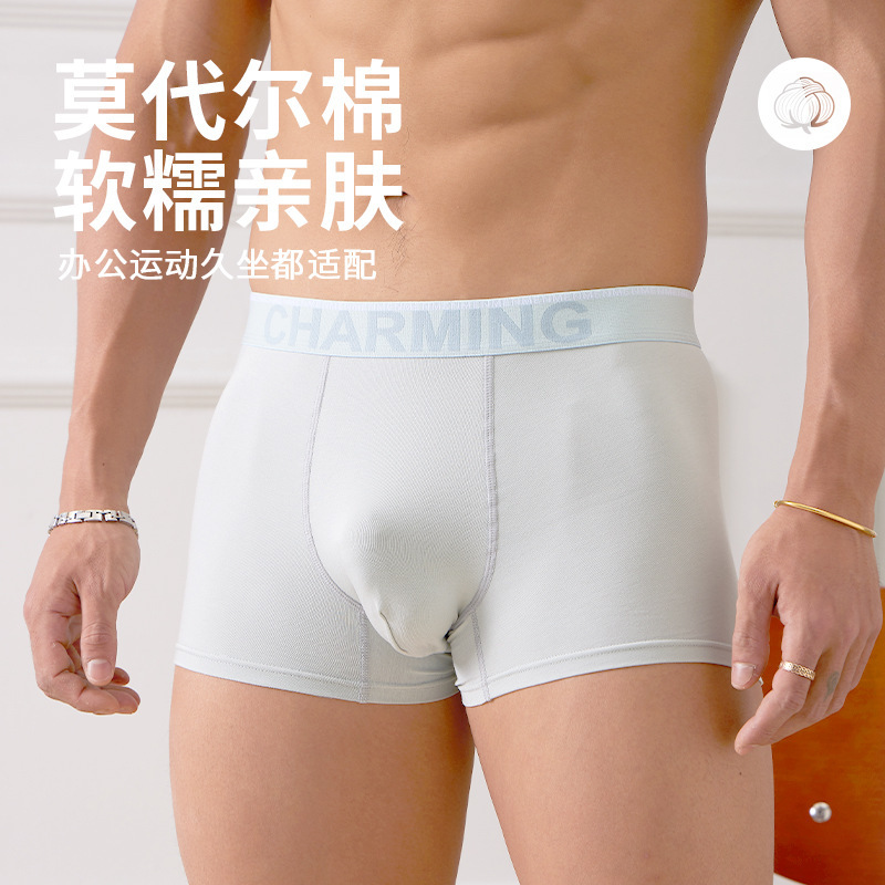 10A Antibacterial Modal Men's Underwear Cotton Boxer Briefs for Teenagers Boys Comfortable Breathable Briefs