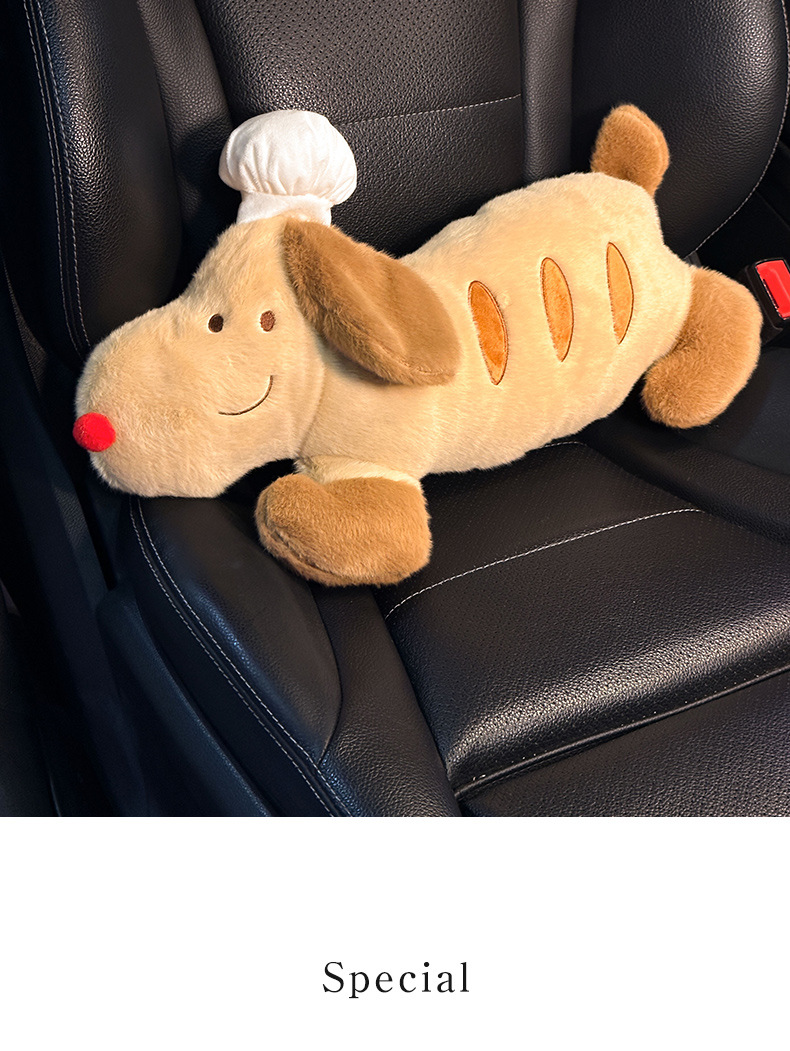 Car Headrest Neck Pillow, In-Car Cushion, Car Seat Pillow, Cute Girl's Driver's Seat Lumbar Support Set, Pair