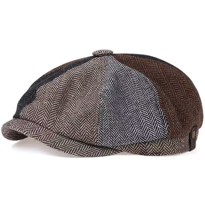 British octagonal men's artistic casual duck tongue newspaper, children's hat, spring and autumn beret, painter's hat_voghion.com
