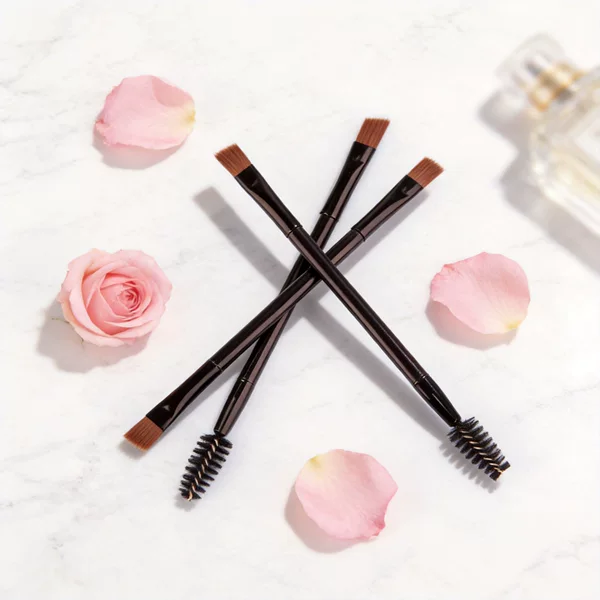 Portable Dual-Use Double-Ended Angled Eyebrow Brush, Spiral Eyelash Brush, Beauty Tool Brush, Eye Makeup Brush Set, Brush Head, Beauty
