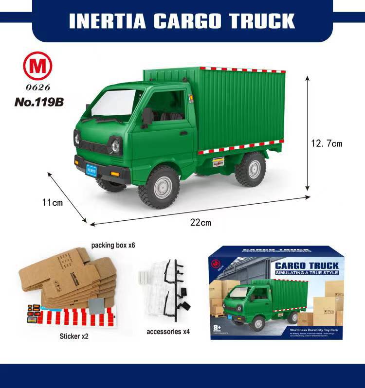 Nueva simulación Wuling Hongguang modelo de camión deriva carga tarjeta inercia niños coche juguete