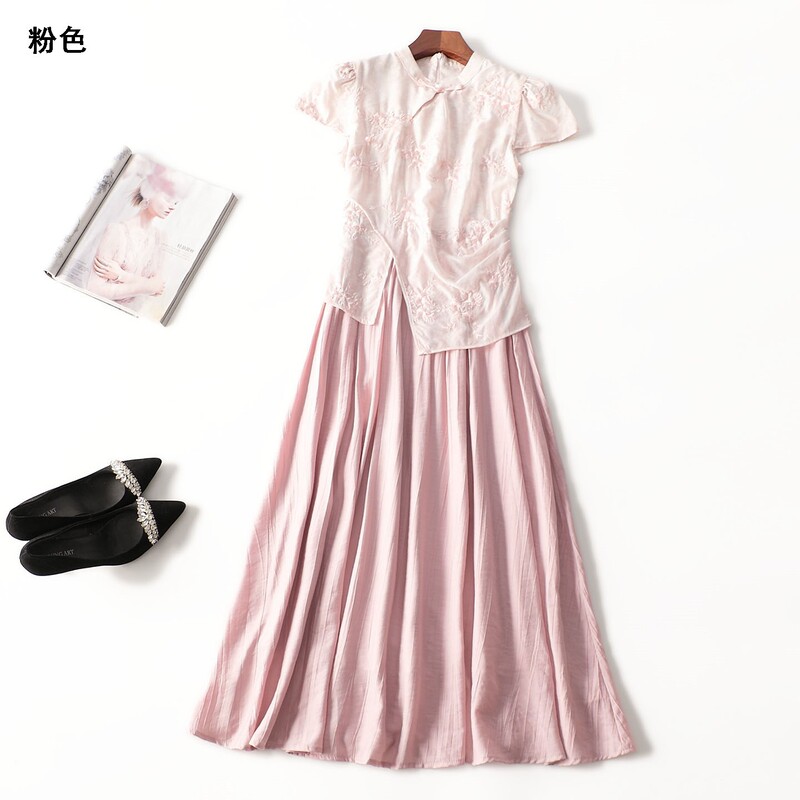 411807 Summer Short Sleeve Extended Dress Shenzhen Mingwei Wholesale Quality Women's Clothing Clearance Worker