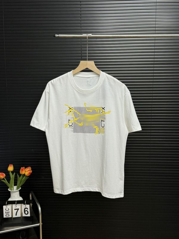 高級バードファミリー夏用格子柄プリント純綿半袖カップルラウンドネックトレンドブランドカジュアルTシャツファッショントップス|undefined